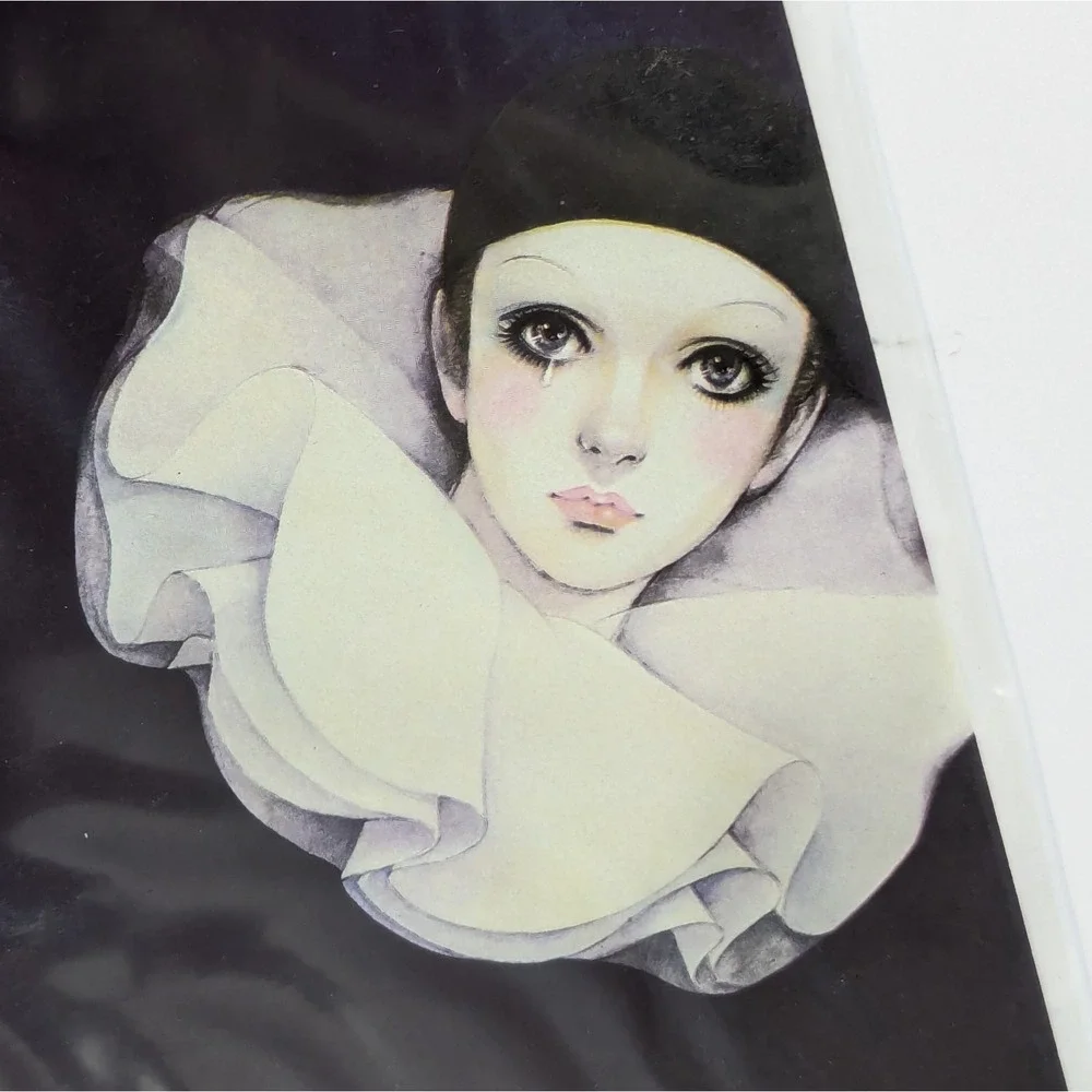 Vintage Mira Fujita Pierrot Mime Clown Gift Wrap Paper Sealed Michel Oks France